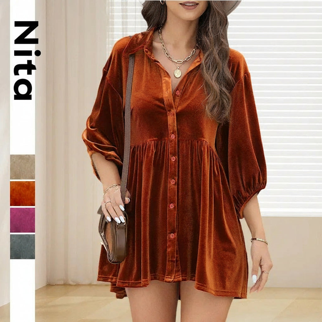 Velvet Long Sleeve Shirt